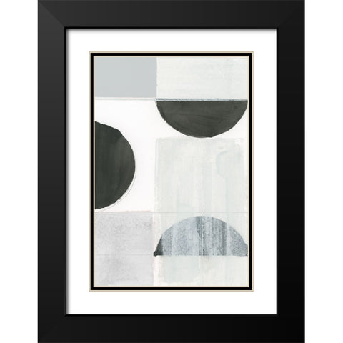 Shape Parade II Black Modern Wood Framed Art Print with Double Matting by Cartissi