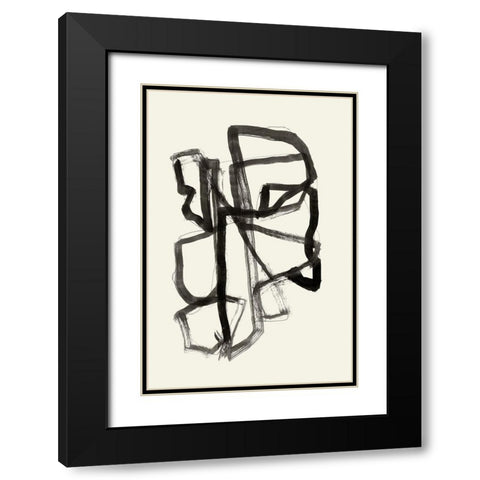 Conte II Black Modern Wood Framed Art Print with Double Matting by Cartissi
