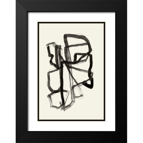 Conte II Black Modern Wood Framed Art Print with Double Matting by Cartissi