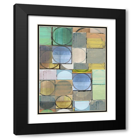 Pastel Tiles I  Black Modern Wood Framed Art Print with Double Matting by Cartissi