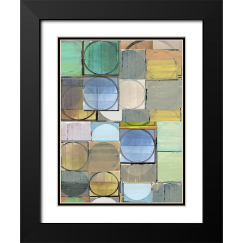 Pastel Tiles I  Black Modern Wood Framed Art Print with Double Matting by Cartissi