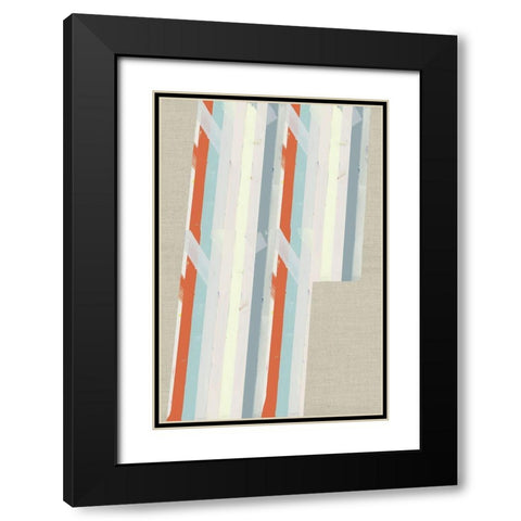 Three Stripes I  Black Modern Wood Framed Art Print with Double Matting by Cartissi