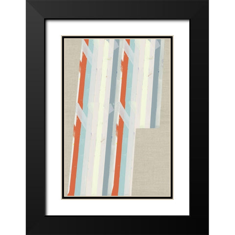 Three Stripes I  Black Modern Wood Framed Art Print with Double Matting by Cartissi