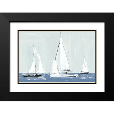 Three Sails Black Modern Wood Framed Art Print with Double Matting by Cartissi