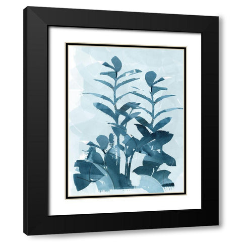 Blue Seaweed II  Black Modern Wood Framed Art Print with Double Matting by cartissi