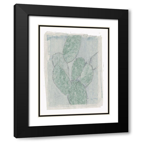 Cactus Sketch II Black Modern Wood Framed Art Print with Double Matting by Cartissi