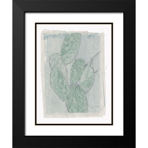 Cactus Sketch II Black Modern Wood Framed Art Print with Double Matting by Cartissi