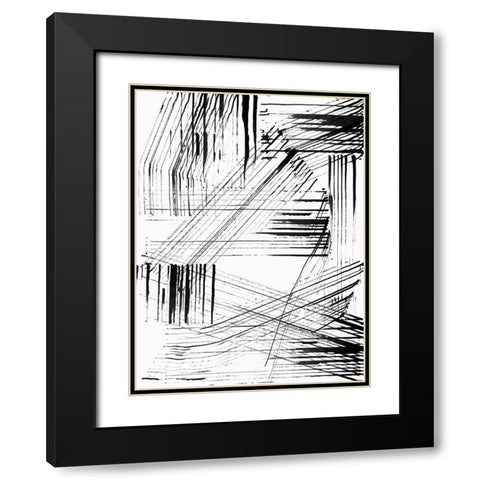 Black Strokes I  Black Modern Wood Framed Art Print with Double Matting by Cartissi