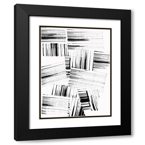 Black Strokes II  Black Modern Wood Framed Art Print with Double Matting by Cartissi