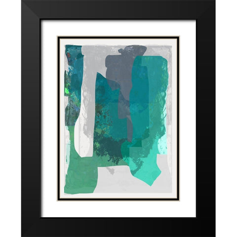 Bright Blue Blobs I  Black Modern Wood Framed Art Print with Double Matting by Cartissi