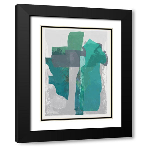Bright Blue Blobs II  Black Modern Wood Framed Art Print with Double Matting by Cartissi