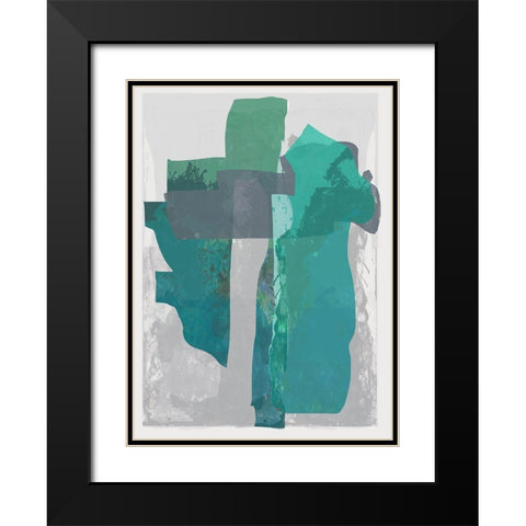 Bright Blue Blobs II  Black Modern Wood Framed Art Print with Double Matting by Cartissi