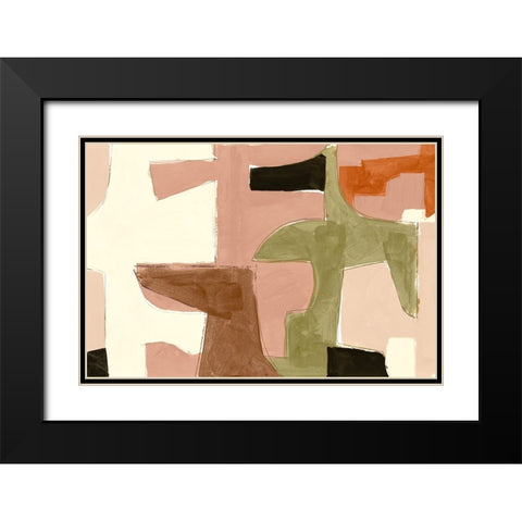 New Jigsaw I Black Modern Wood Framed Art Print with Double Matting by Cartissi