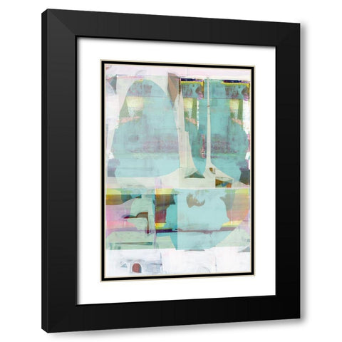 Electric Love I Black Modern Wood Framed Art Print with Double Matting by Cartissi