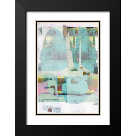 Electric Love I Black Modern Wood Framed Art Print with Double Matting by Cartissi