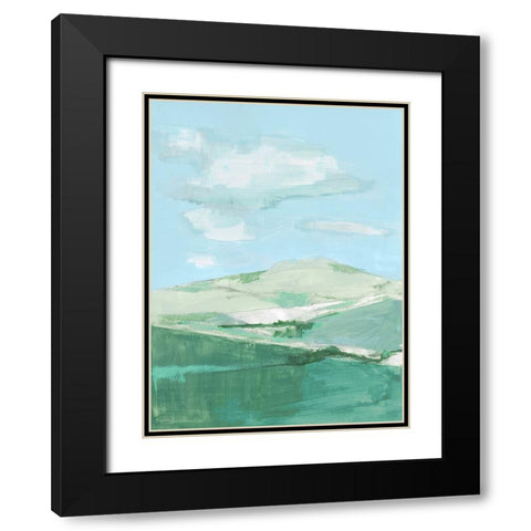 Fluffy Blue Clouds I Black Modern Wood Framed Art Print with Double Matting by Cartissi