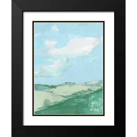Fluffy Blue Clouds III Black Modern Wood Framed Art Print with Double Matting by Cartissi