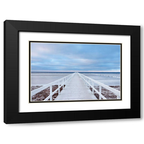 The Bridge Black Modern Wood Framed Art Print with Double Matting by Oleksinski