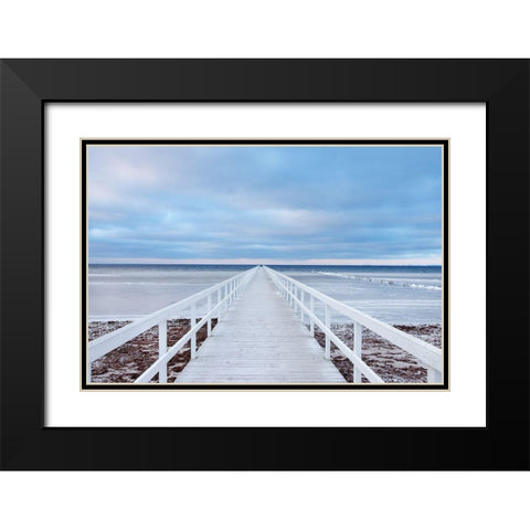 The Bridge Black Modern Wood Framed Art Print with Double Matting by Oleksinski