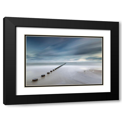 T Black Modern Wood Framed Art Print with Double Matting by Nebelski