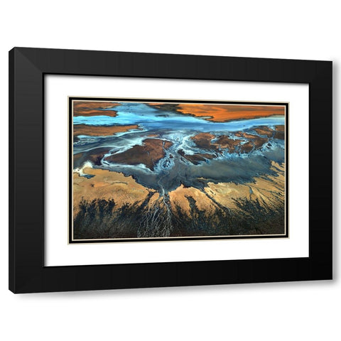 The Desert From Above Black Modern Wood Framed Art Print with Double Matting by Ghirardini