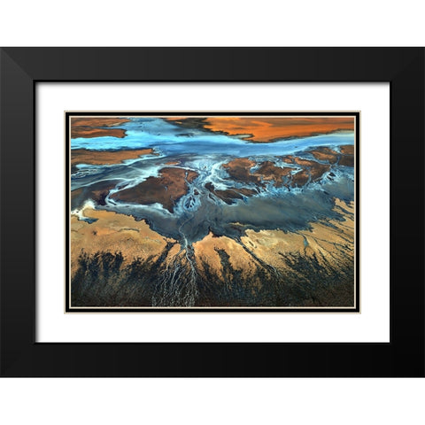 The Desert From Above Black Modern Wood Framed Art Print with Double Matting by Ghirardini