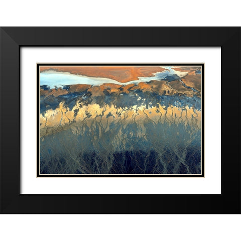 California Aerial Black Modern Wood Framed Art Print with Double Matting by Ghirardini