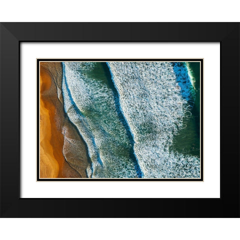Curl Curl Ariel Black Modern Wood Framed Art Print with Double Matting by Palacios