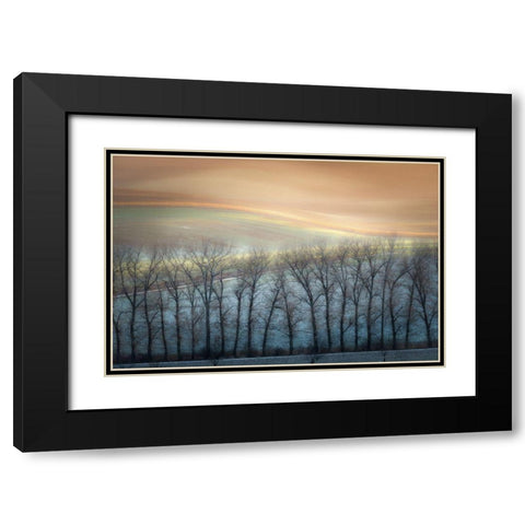Boguszak - Winter Alley Black Modern Wood Framed Art Print with Double Matting by 1x