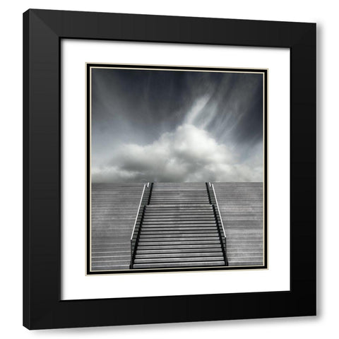 Stair Black Modern Wood Framed Art Print with Double Matting by ClaesÂ 