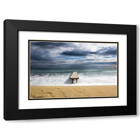 Panpelone Black Modern Wood Framed Art Print with Double Matting by Viretti