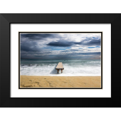 Panpelone Black Modern Wood Framed Art Print with Double Matting by Viretti