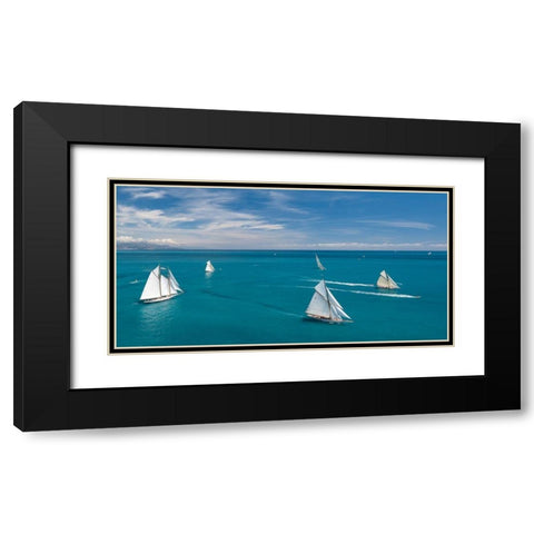 Azurean Sea Black Modern Wood Framed Art Print with Double Matting by Pelissier