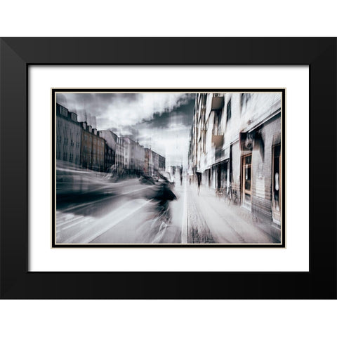 Life in Copenhagen Black Modern Wood Framed Art Print with Double Matting by Chiriaco