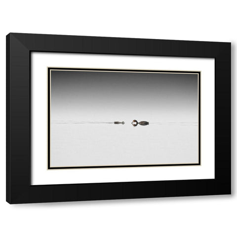 Meeting Black Modern Wood Framed Art Print with Double Matting by Pettersson