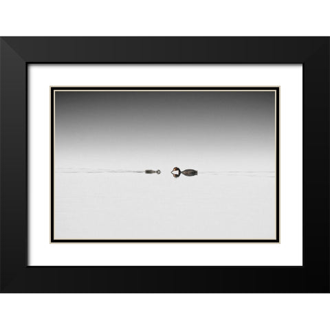 Meeting Black Modern Wood Framed Art Print with Double Matting by Pettersson
