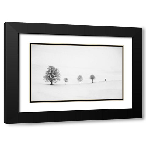 Return as always Black Modern Wood Framed Art Print with Double Matting by Svoboda