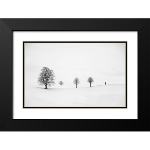 Return as always Black Modern Wood Framed Art Print with Double Matting by Svoboda