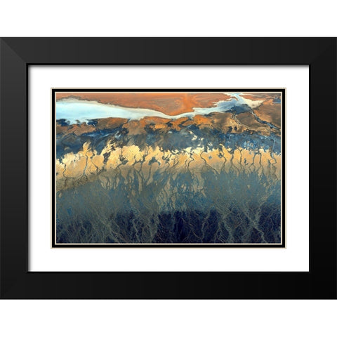 California Aerial Black Modern Wood Framed Art Print with Double Matting by Ghirardini