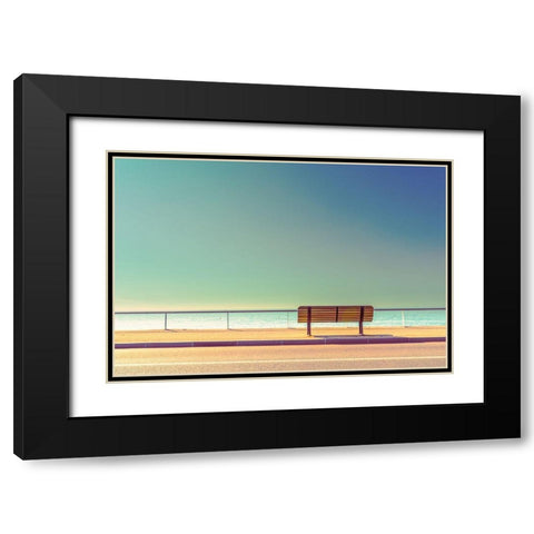The Bench Black Modern Wood Framed Art Print with Double Matting by Bratkovic