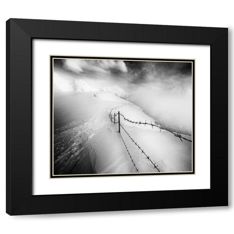 Into the White Black Modern Wood Framed Art Print with Double Matting by Rebustini