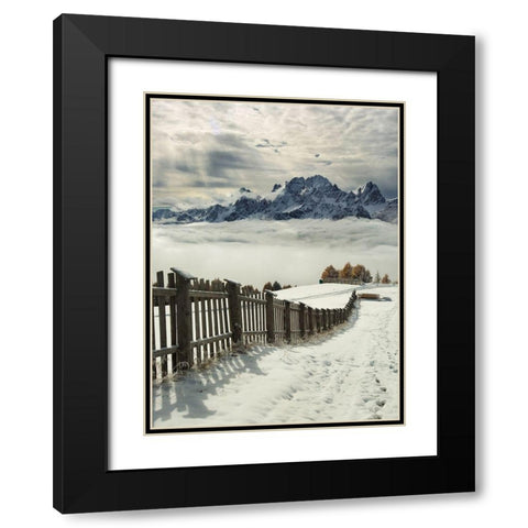 Colored Elements Black Modern Wood Framed Art Print with Double Matting by Swapnil