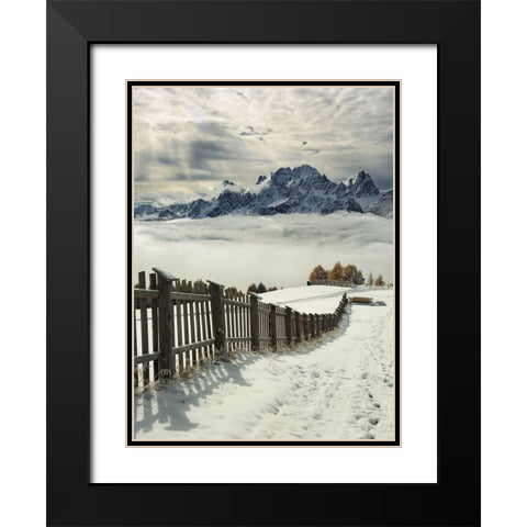 Colored Elements Black Modern Wood Framed Art Print with Double Matting by Swapnil