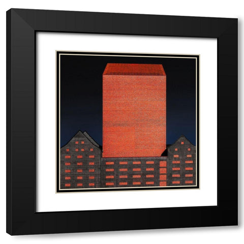Sealed Black Modern Wood Framed Art Print with Double Matting by Hawerkamp