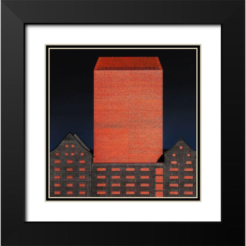 Sealed Black Modern Wood Framed Art Print with Double Matting by Hawerkamp
