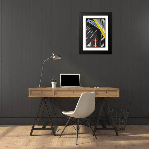 Tricolor Black Modern Wood Framed Art Print with Double Matting by Hashimoto