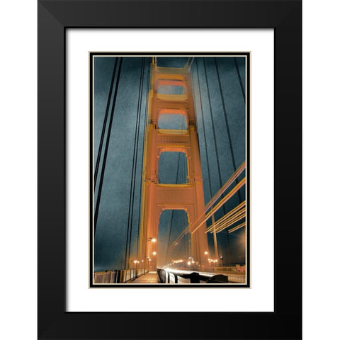 The Golden Gate Bridge I Black Modern Wood Framed Art Print with Double Matting by YK Studios