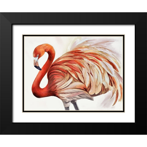 Majestic Flamingo  Black Modern Wood Framed Art Print with Double Matting by Earle, Cathy