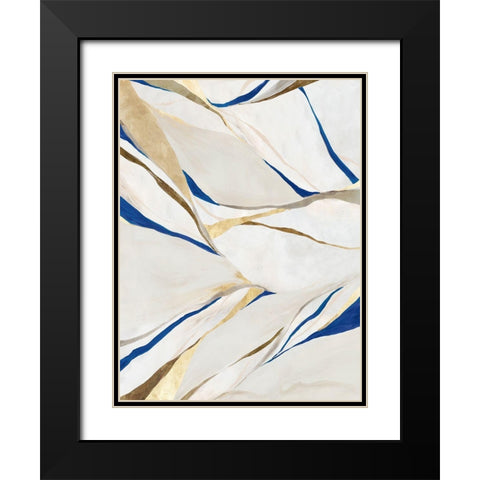 Metalics I  Black Modern Wood Framed Art Print with Double Matting by Hazel J
