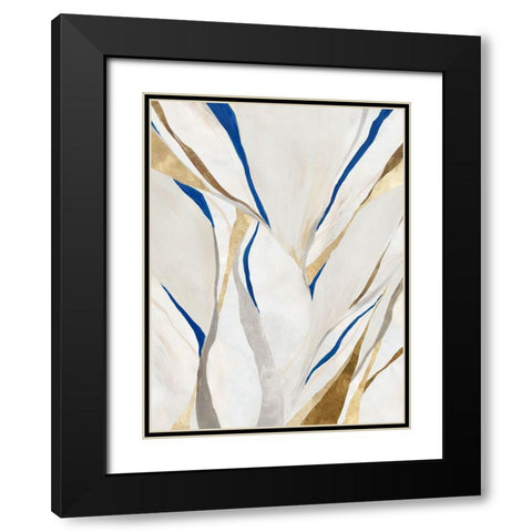 Metalics II Black Modern Wood Framed Art Print with Double Matting by Hazel J